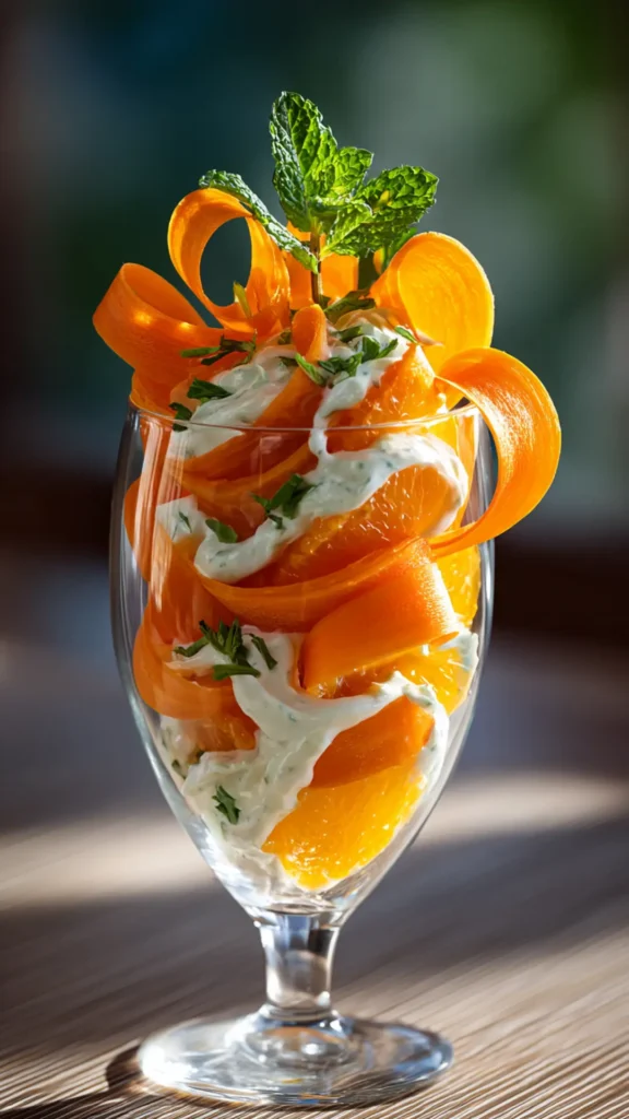 Carrot Ribbon & Orange Salad with Mint Yogurt Dressing Carrot Ribbon & Orange Salad with Mint Yogurt Dressing