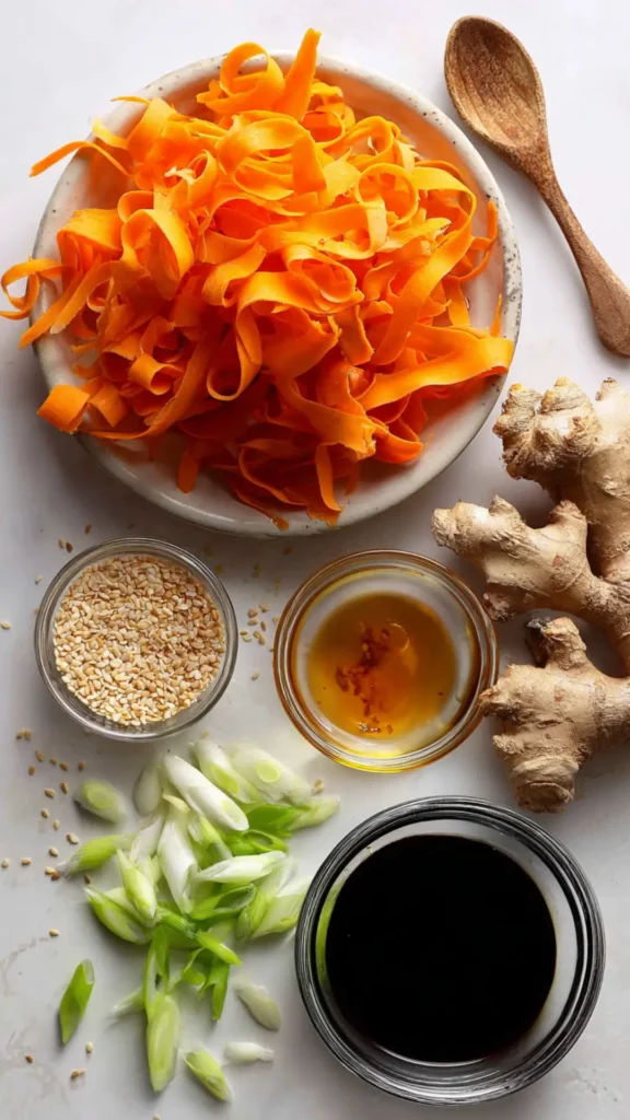 Ginger-Sesame Carrot Ribbon Slaw Recipe