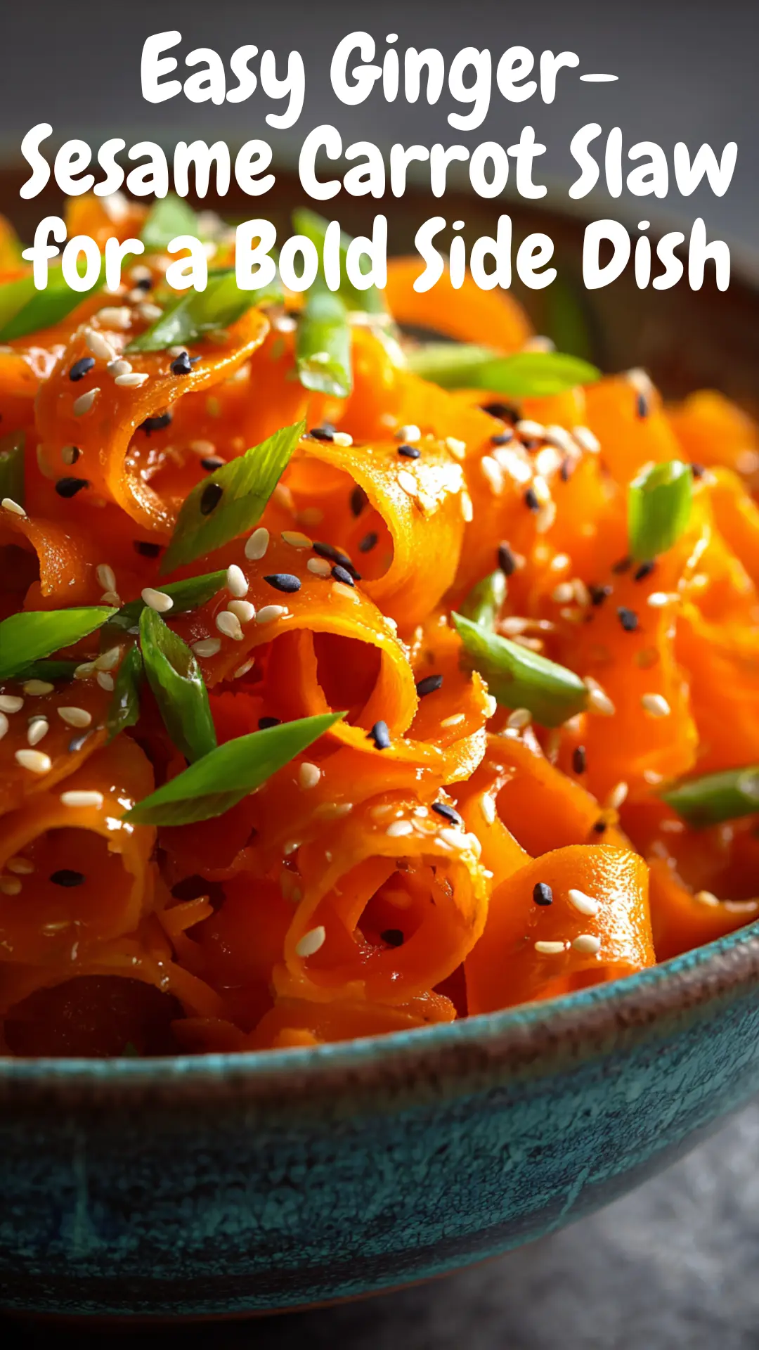 Ginger-Sesame Carrot Ribbon Slaw Recipe