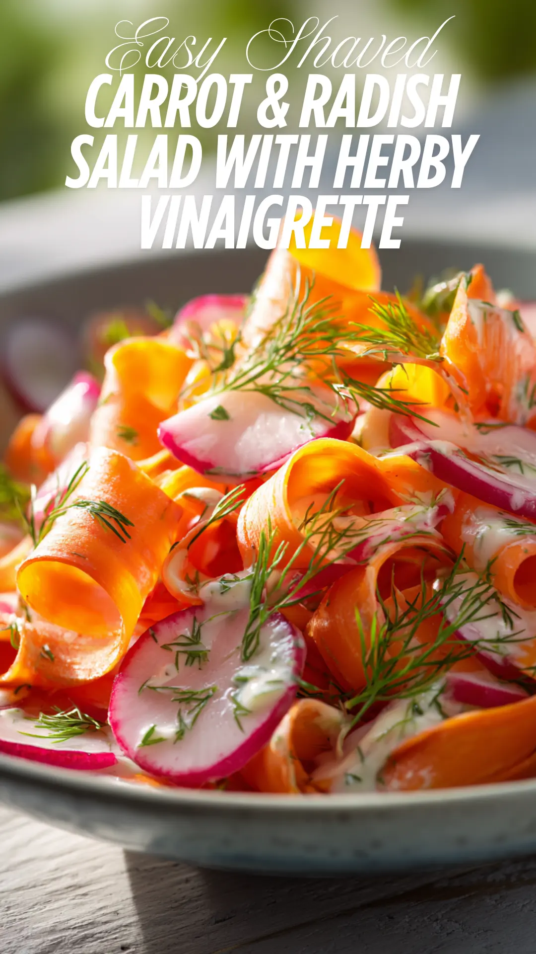 Shaved Carrot and Radish Salad with Dill and Dijon Dressing