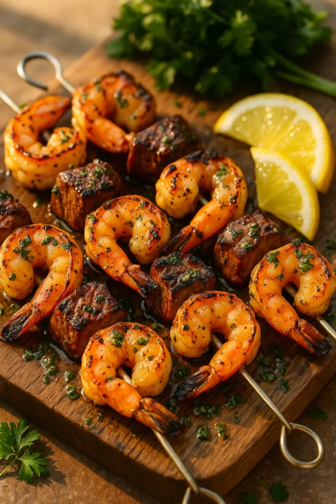 Surf & Turf Skewers with Garlic Herb Butter Recipe
