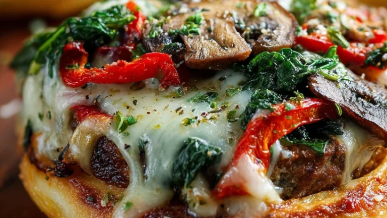 Ultimate Veggie Pizza Burger – Cheesy & Meat-Free Delight
