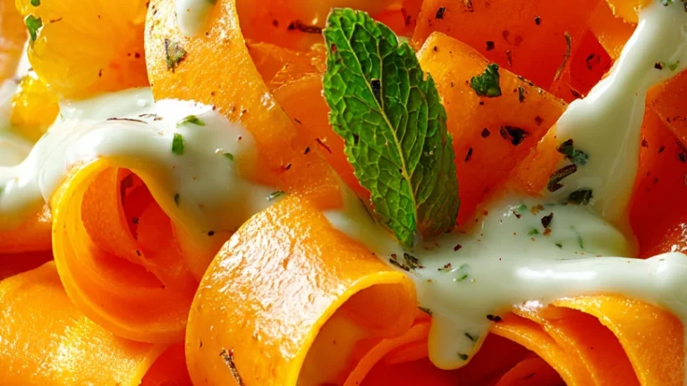 Carrot Ribbon & Orange Salad with Mint Yogurt Dressing