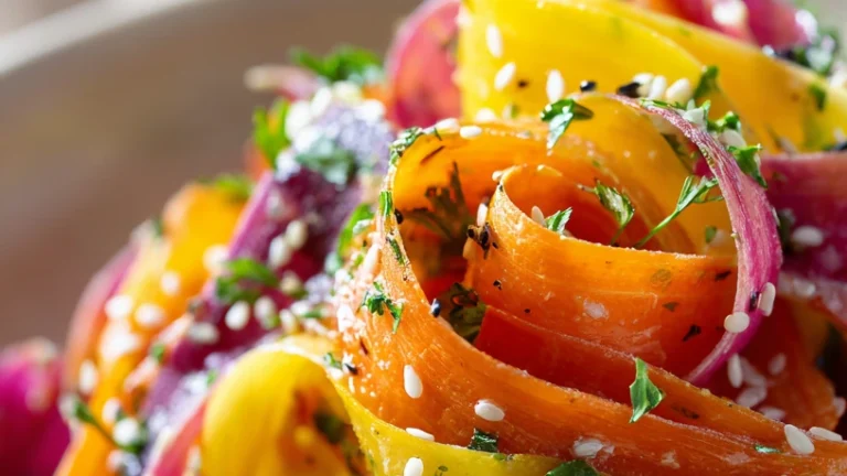 Easy Vegan Rainbow Carrot Salad with Creamy Tahini