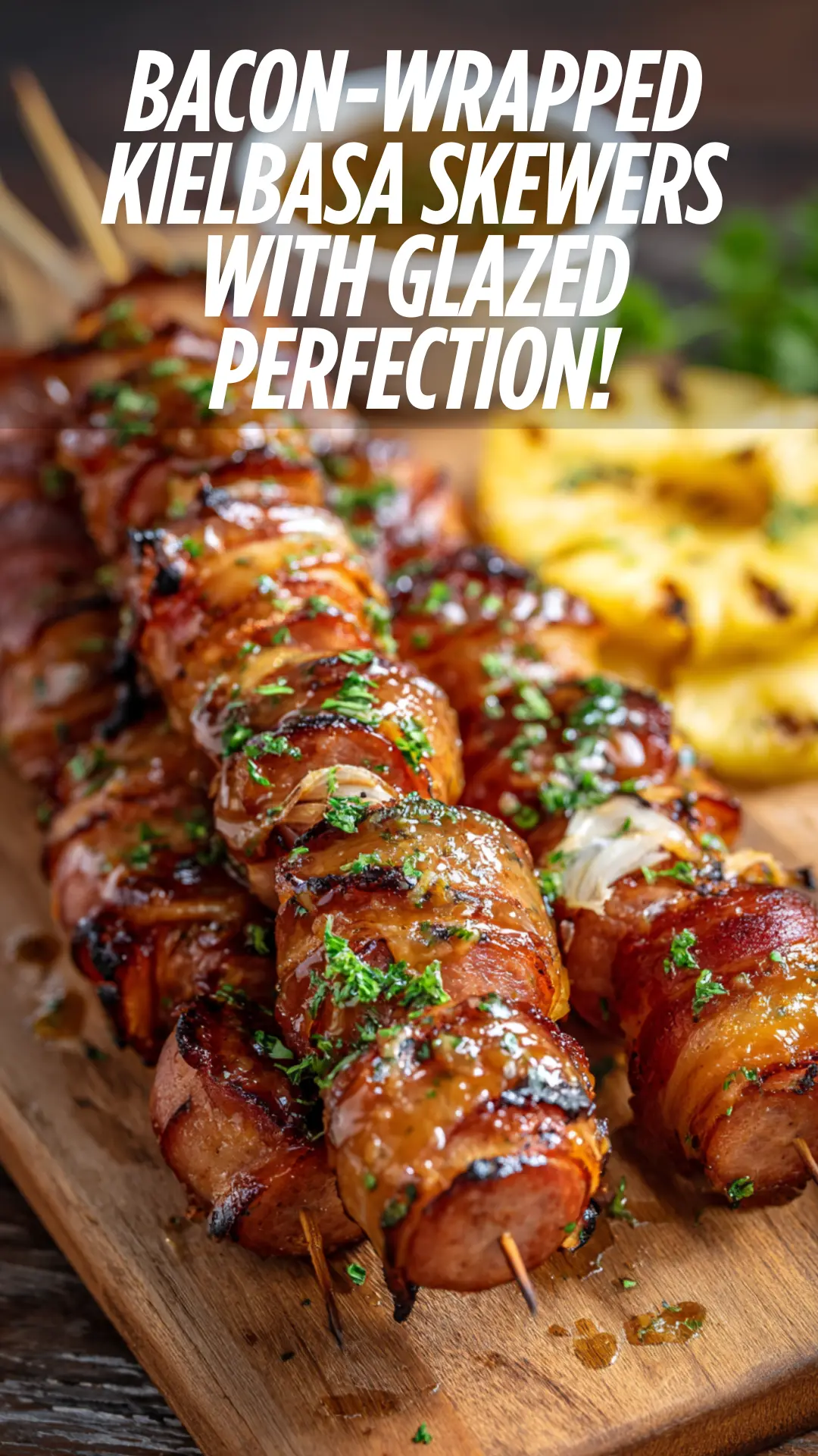 Sweet & Smoky Bacon-Wrapped Kielbasa Skewers Recipe
