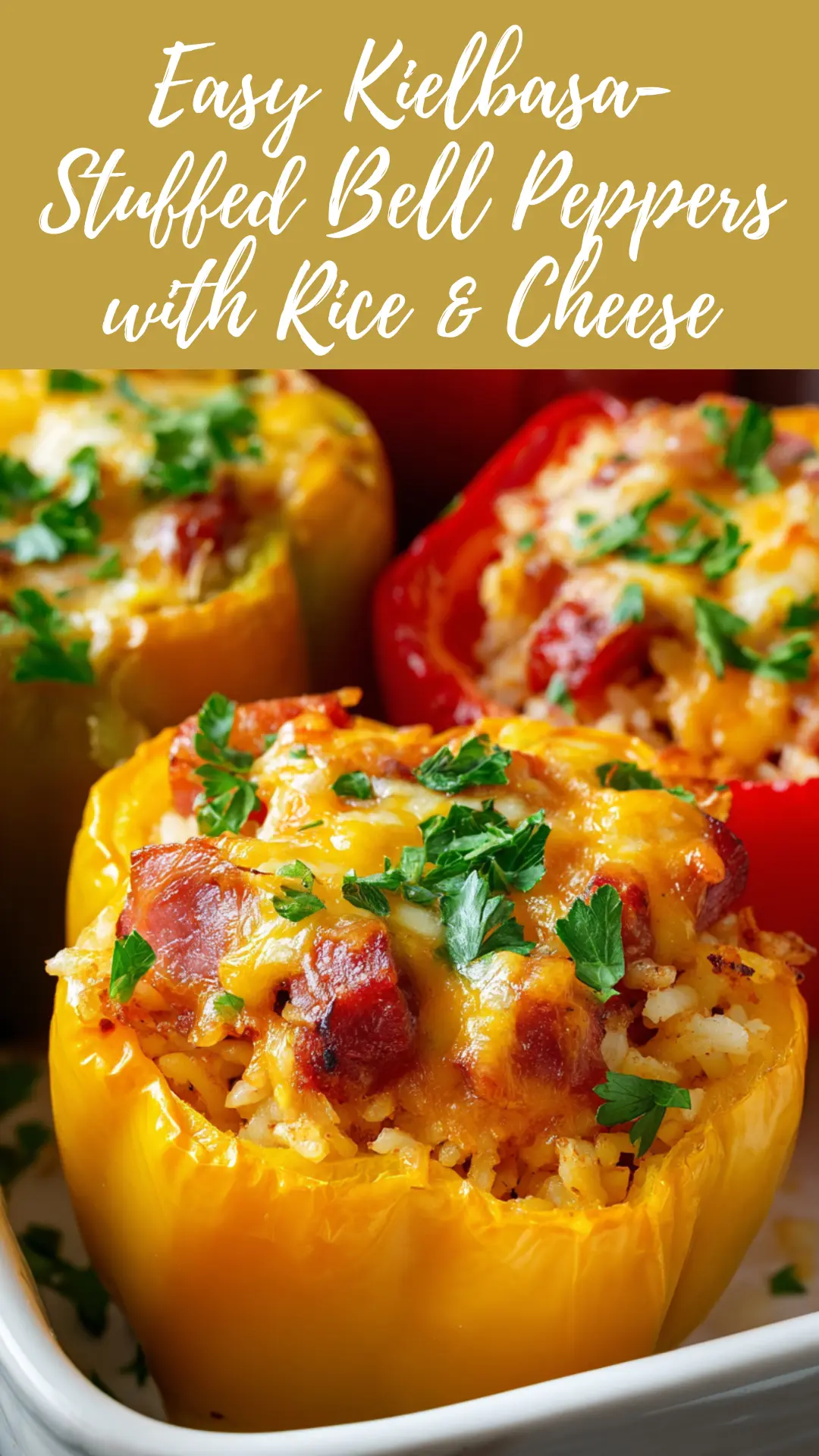 Cheesy Kielbasa-Stuffed Bell Peppers Recipe