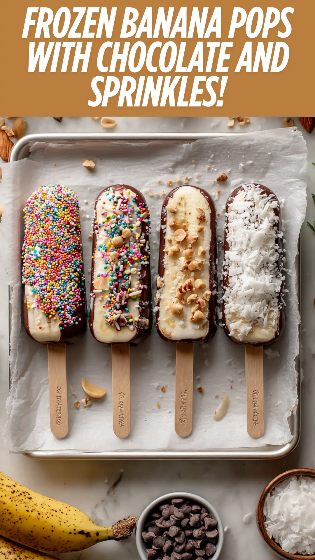 Chocolate-Covered Frozen Banana Pops
