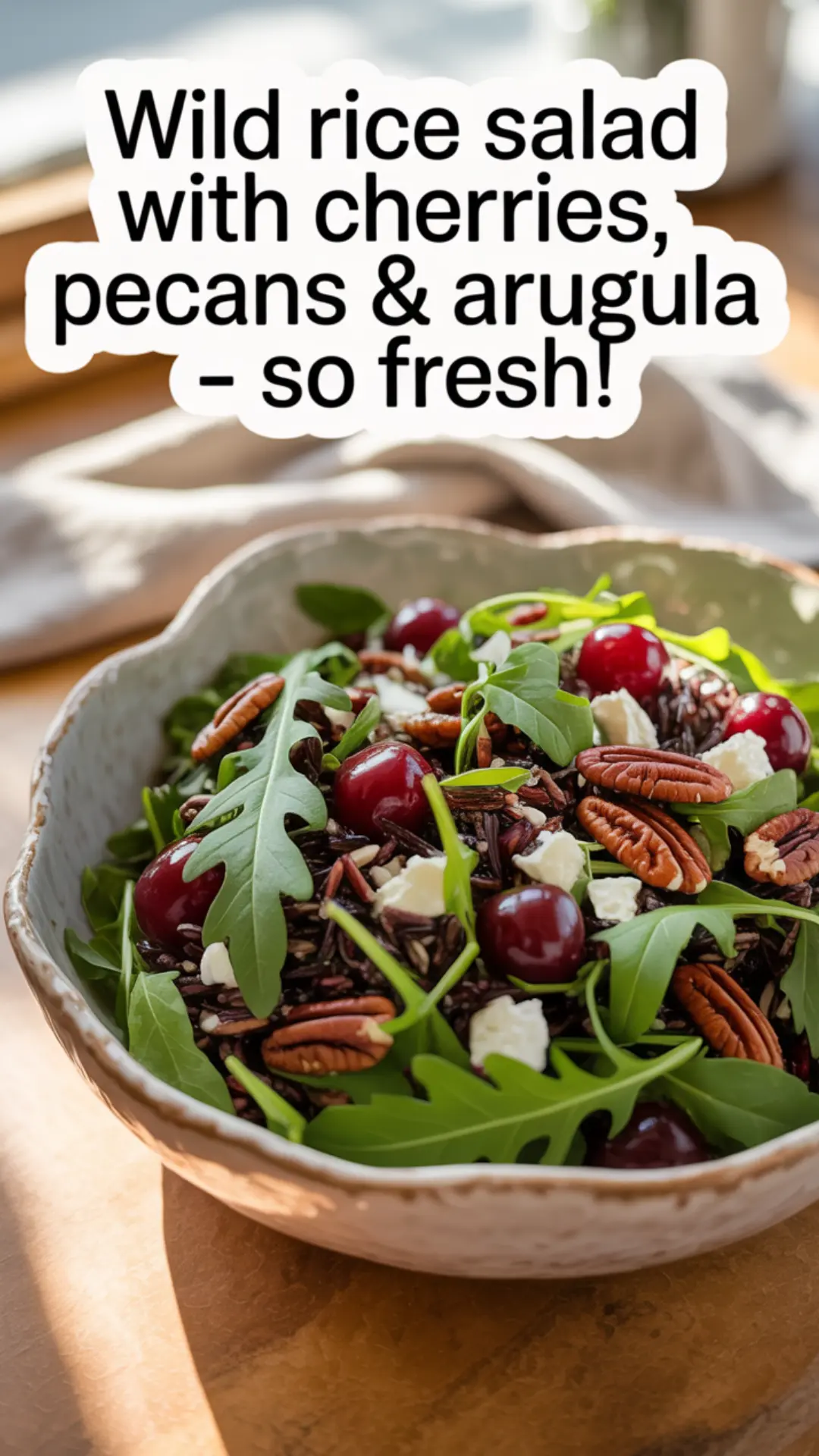 Wild Rice Salad with Cherries, Pecans, and Arugula