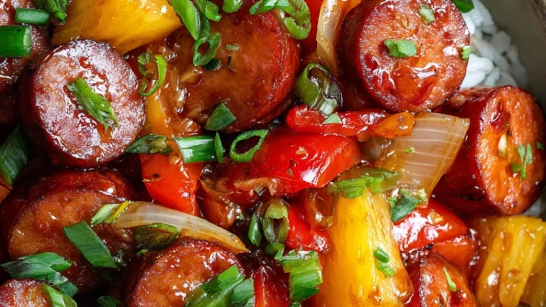 Easy Sweet & Sour Kielbasa Stir Fry with Pineapple