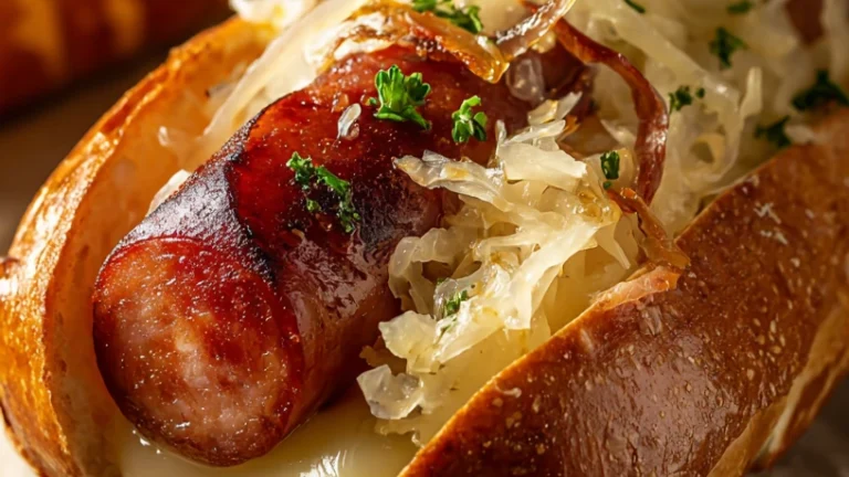 Grilled Kielbasa Sandwiches with Swiss & Sauerkraut