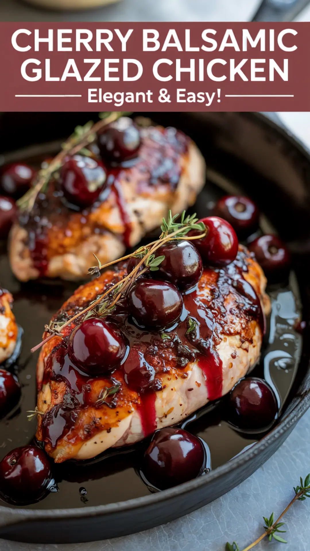 Cherry Balsamic Glazed Chicken Skillet