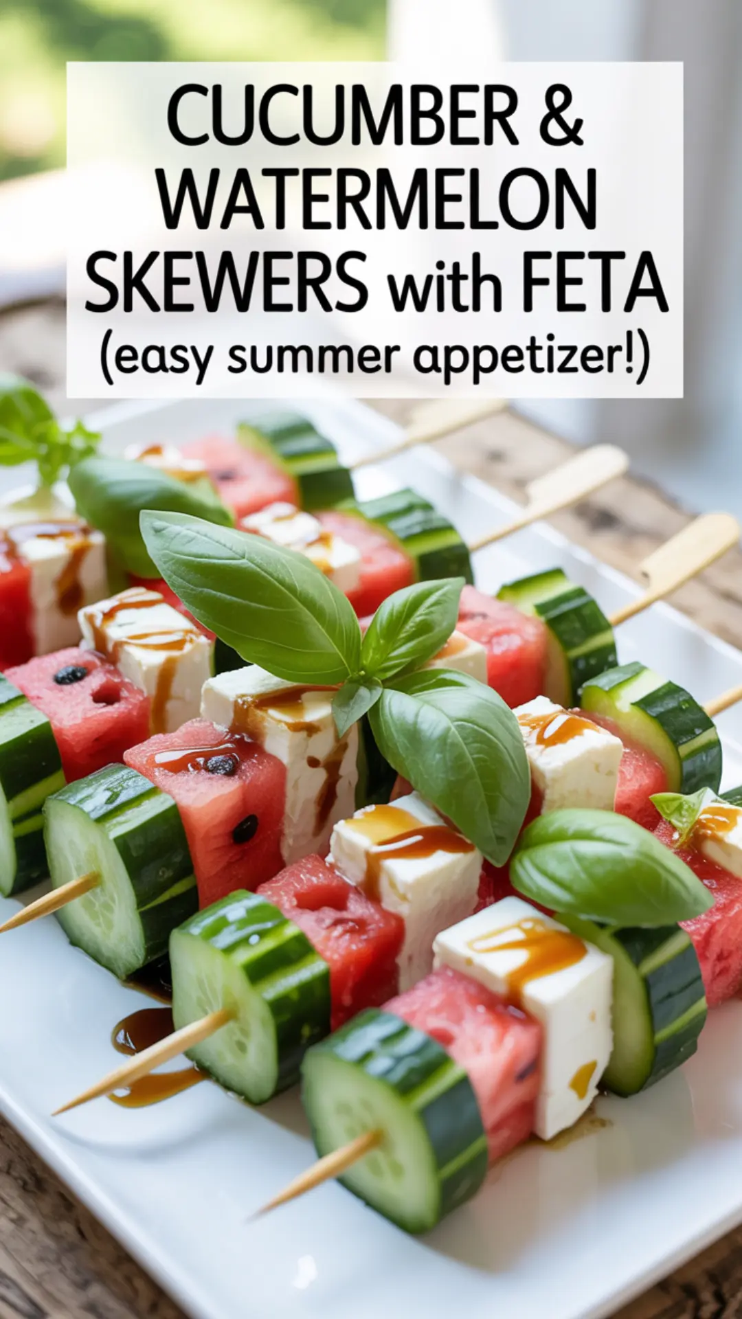 Cucumber & Watermelon Skewers with Feta Recipe