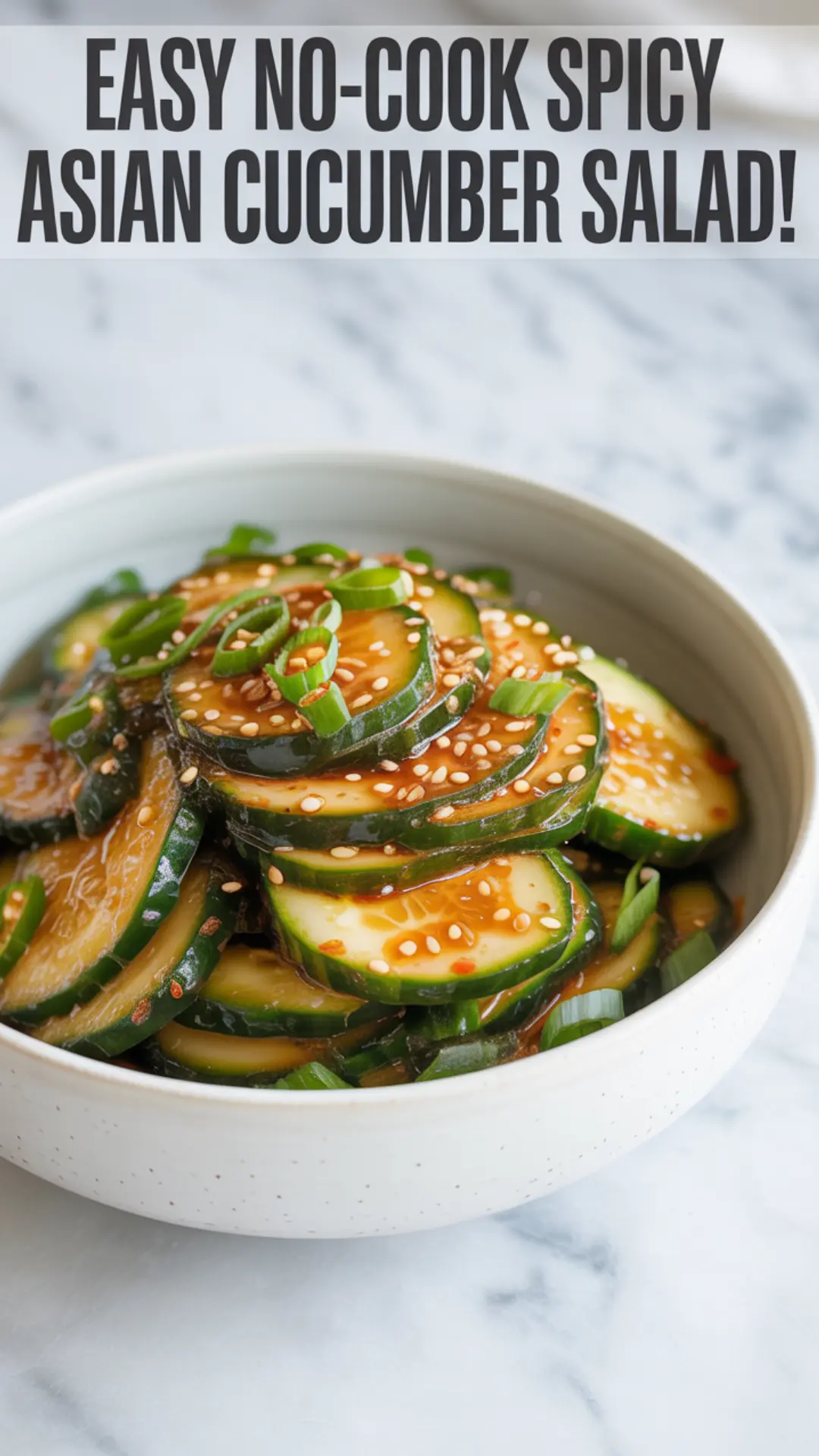 Spicy Asian Cucumber Salad with Sesame & Chili