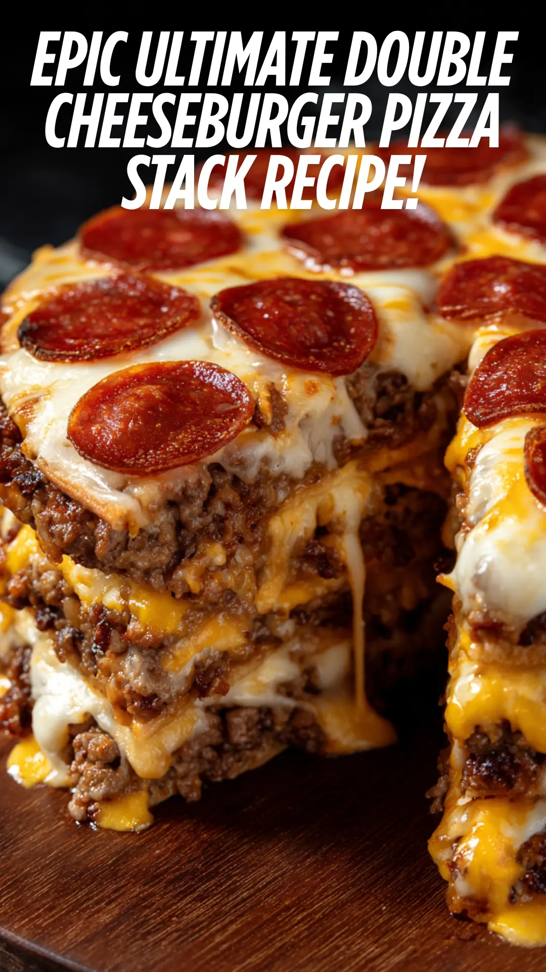 Ultimate Triple Cheeseburger Pizza Stack