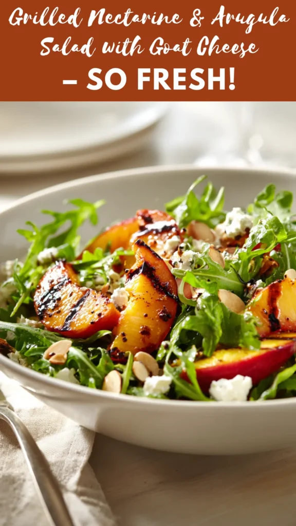 Grilled Nectarine & Arugula Salad with Goat Cheese