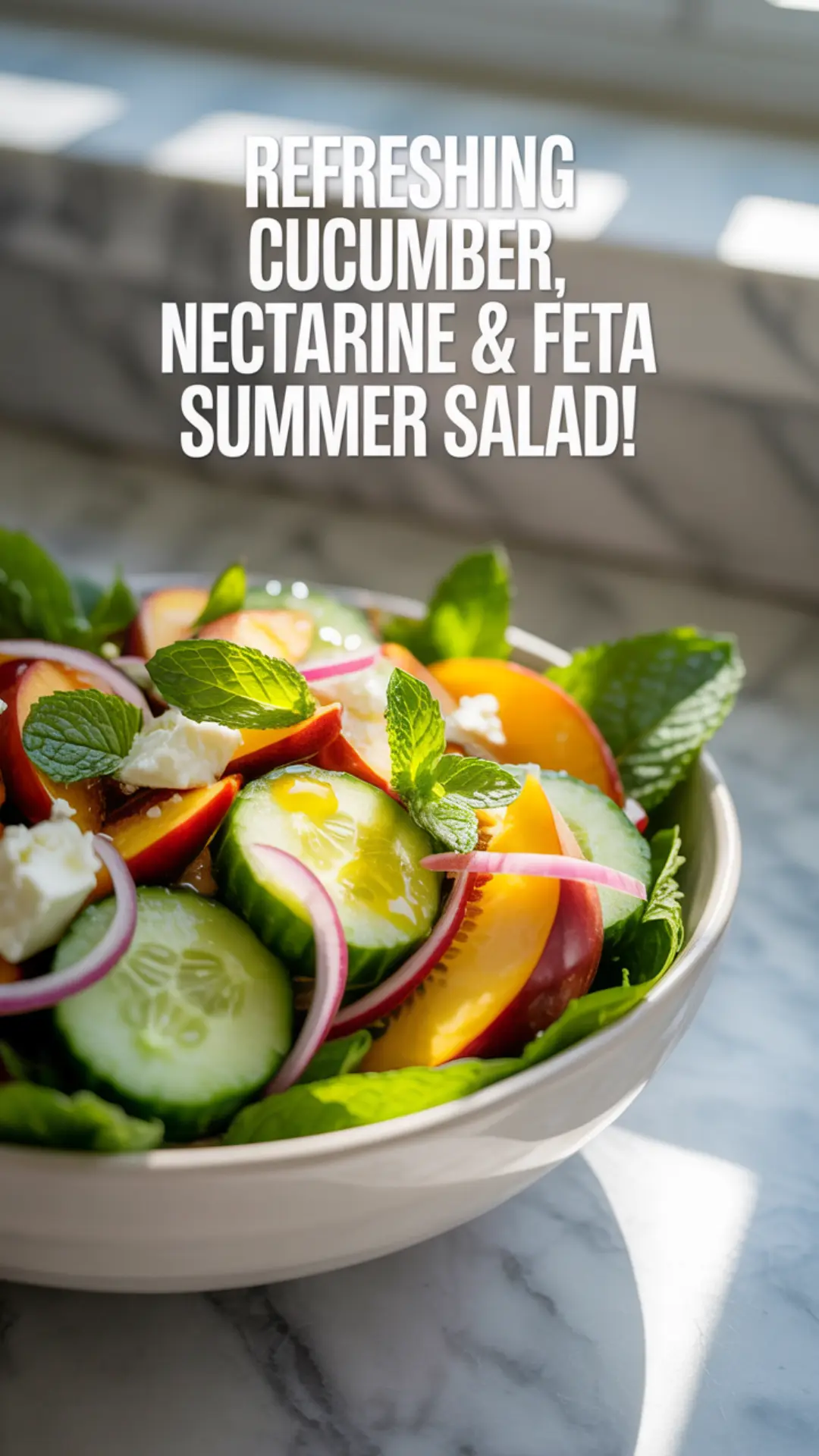 Cucumber, Nectarine & Feta Summer Salad