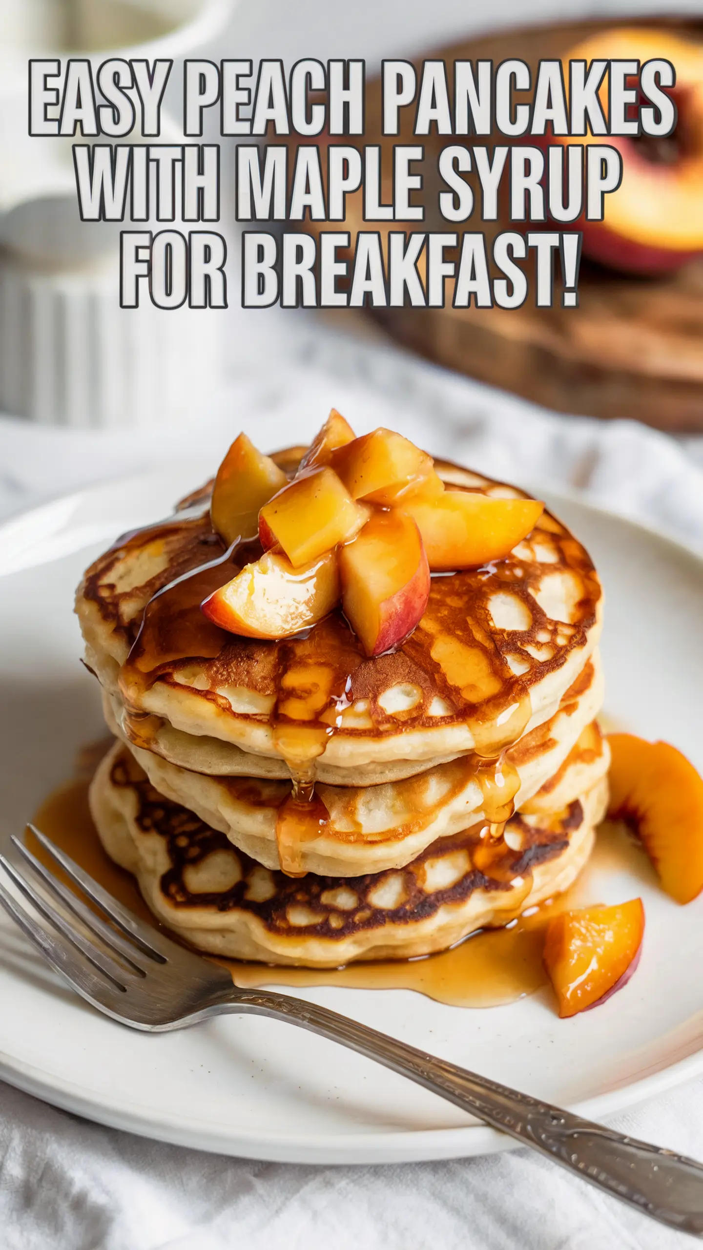 Peach Pancakes with Maple Syrup Recipe