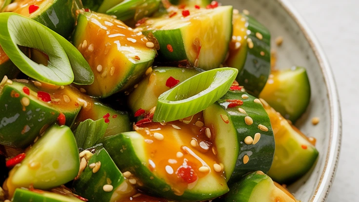 Easy Garlic Soy Smashed Cucumber Salad (Vegan!)