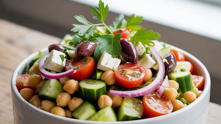 Easy Greek Chickpea & Cucumber Salad for Meal Prep