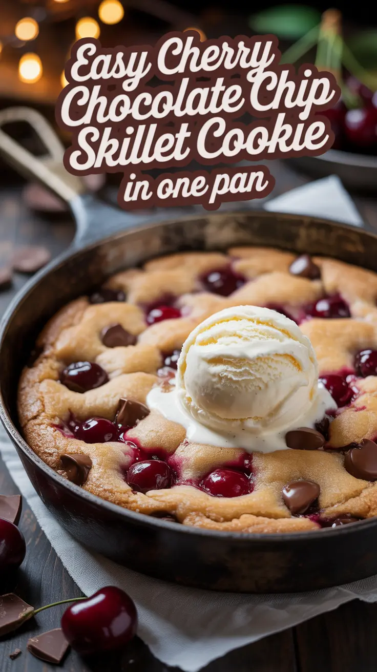 Cherry Chocolate Chip Skillet Cookie Recipe