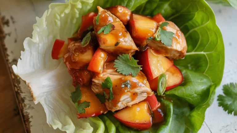 Easy Nectarine Chicken Lettuce Wraps for Summer Meals