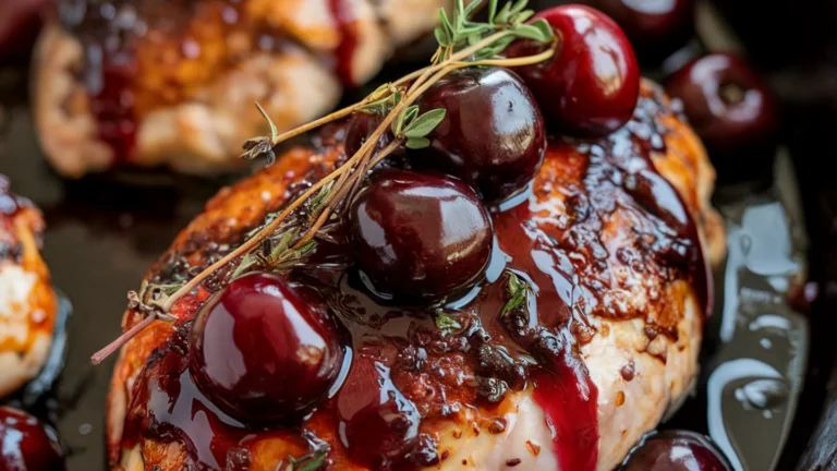 Cherry Balsamic Glazed Chicken Skillet