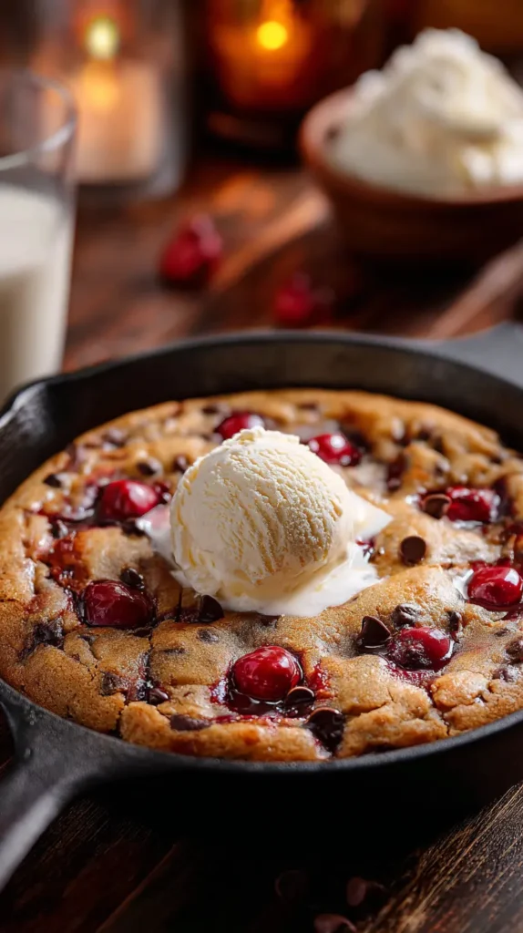 Cherry Chocolate Chip Skillet Cookie 