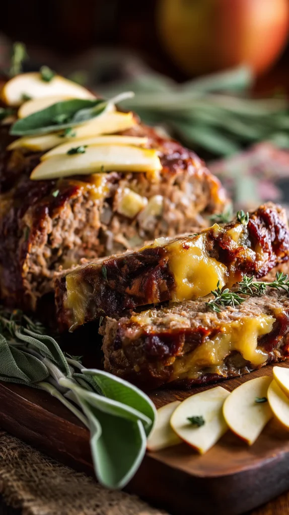 Fall Harvest Meatloaf with Apples, Sage, and Cheddar