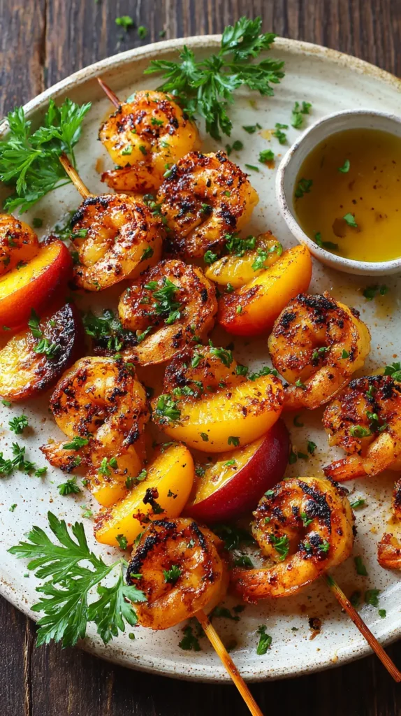 Grilled Shrimp and Nectarine Skewers 