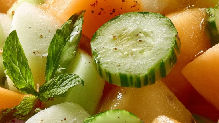 Cucumber Melon Salad with Lime & Basil Recipe