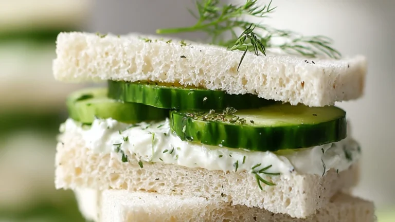 Easy Cucumber Tea Sandwiches with Dill & Cream Cheese