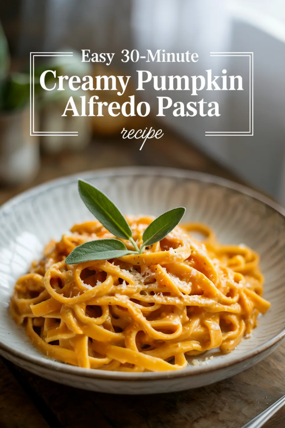 Creamy Pumpkin Alfredo Fettuccine Pasta