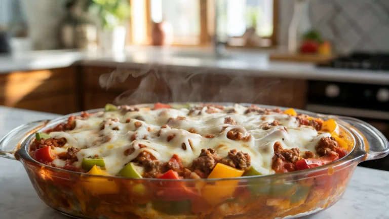 Stuffed Bell Pepper Casserole – Easy, Cheesy, Delicious!Stuffed Bell Pepper Casserole – Easy, Cheesy, Delicious!