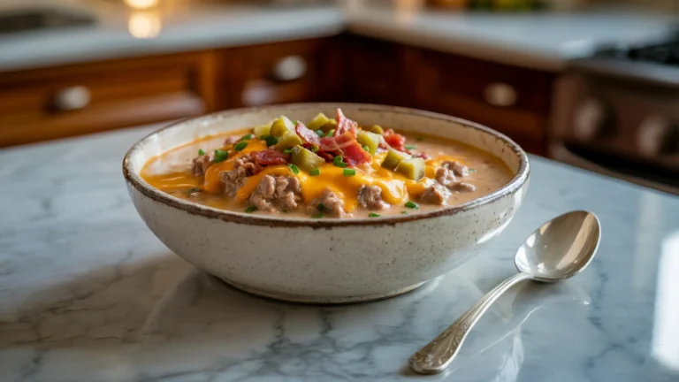 Keto Cheeseburger Soup Recipe