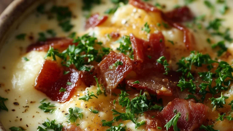 Creamy Cauliflower & Bacon Chowder (Low-Carb Comfort in a Bowl)