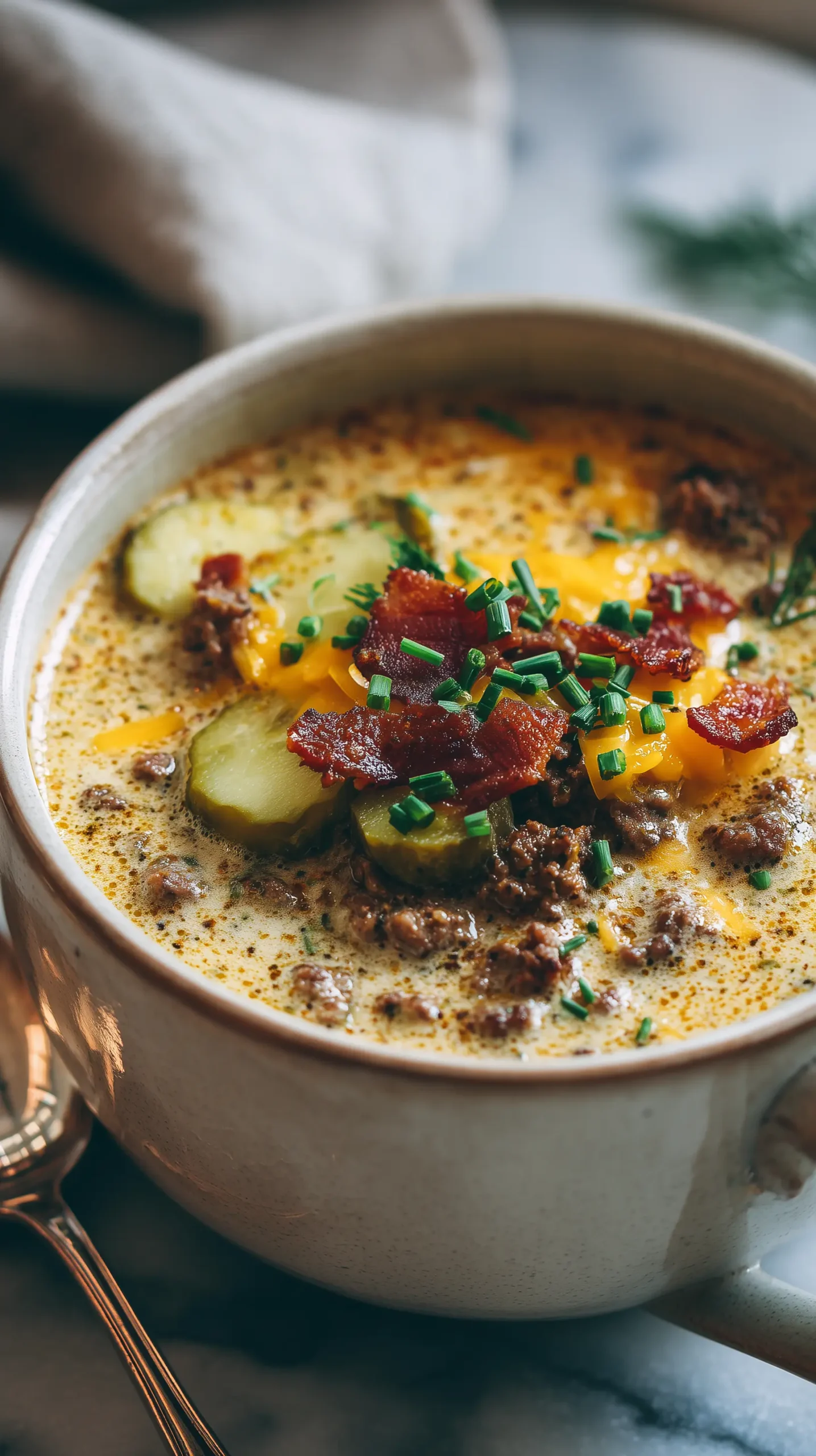 Keto Cheeseburger Soup Recipe
