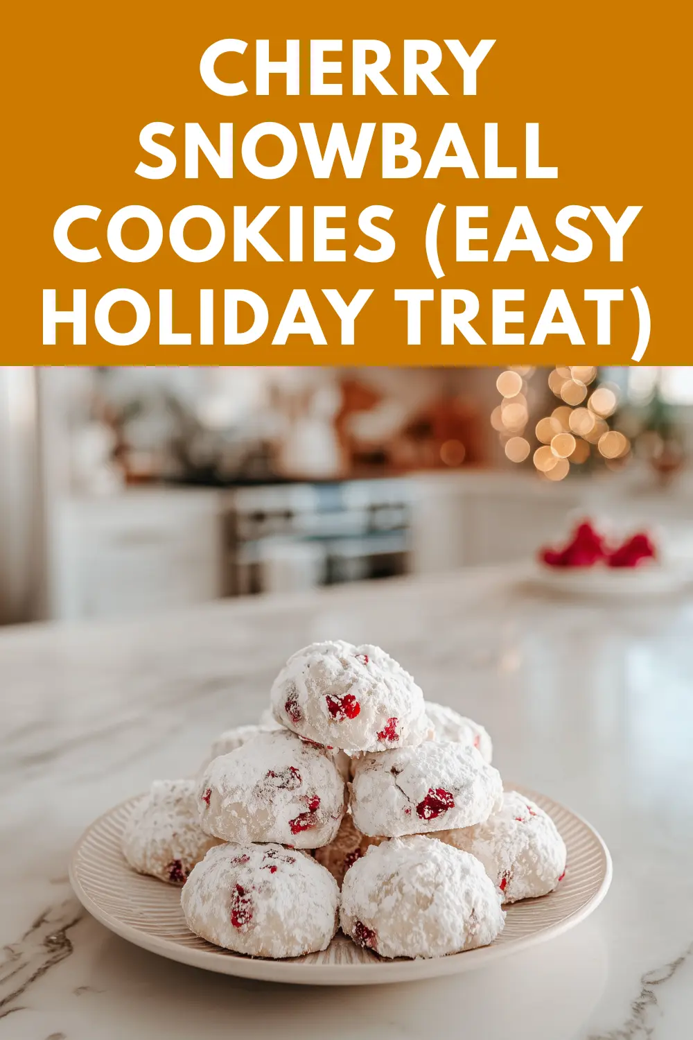 Festive Cherry Snowball Cookies