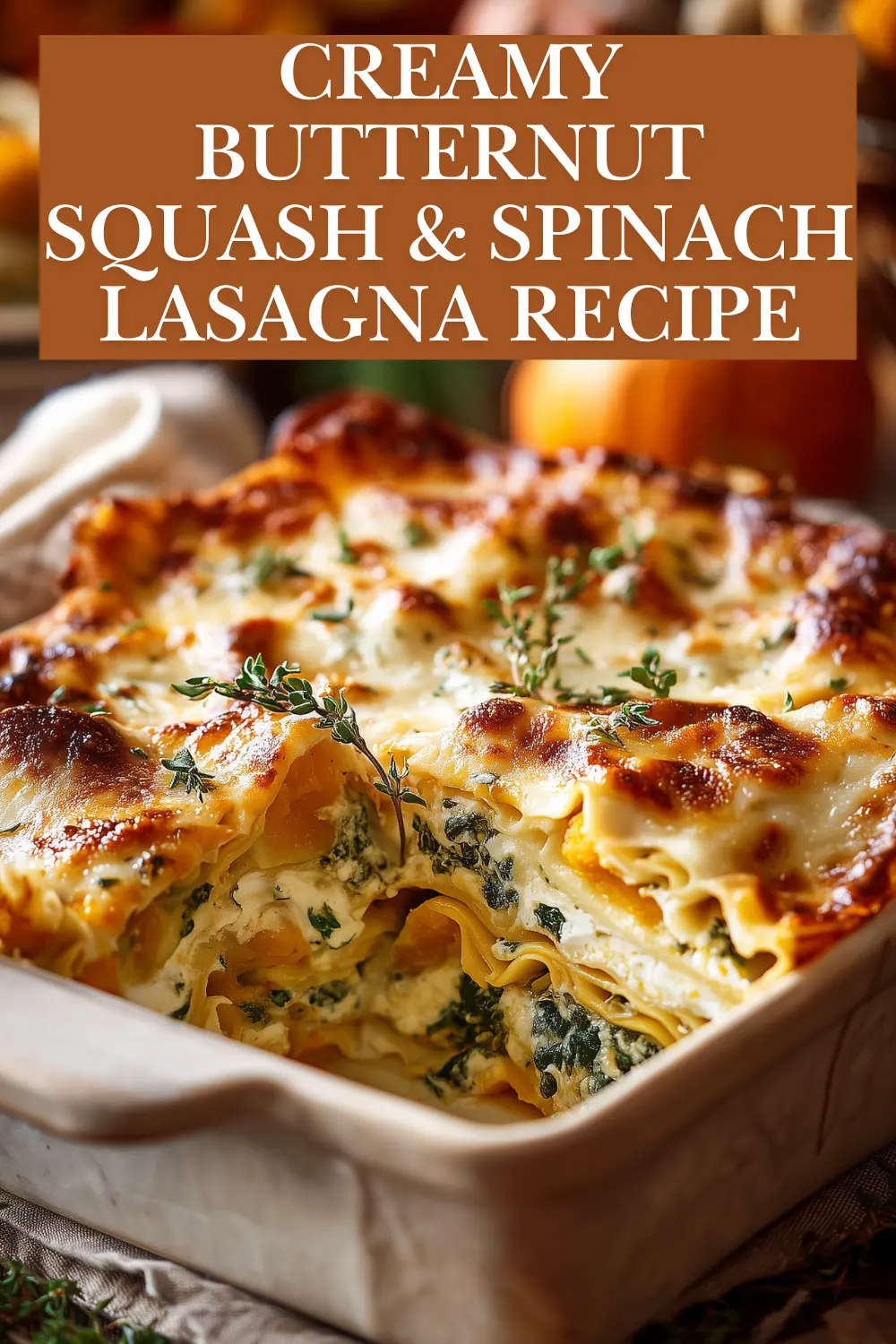 Creamy Butternut Squash & Spinach Lasagna Recipe
