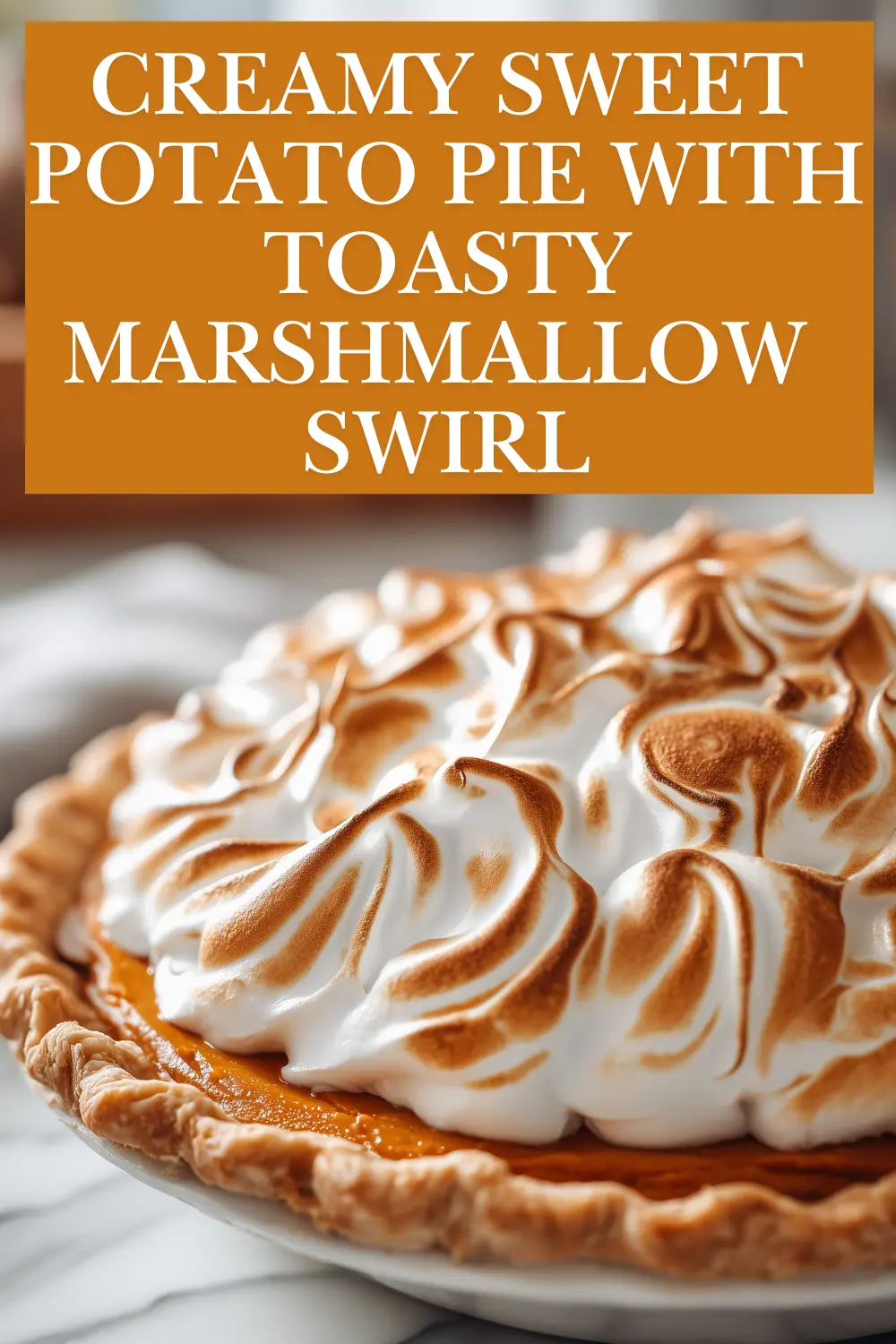 Creamy Sweet Potato Pie with Marshmallow Swirl