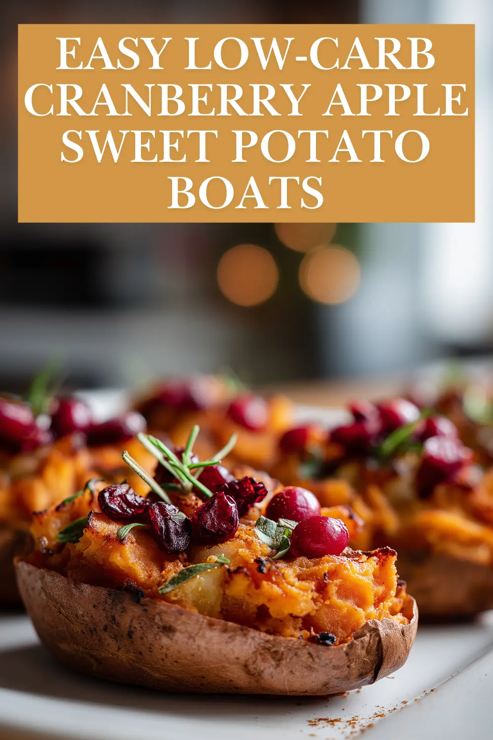 Low-Carb Cranberry Apple Twice-Baked Sweet Potatoes