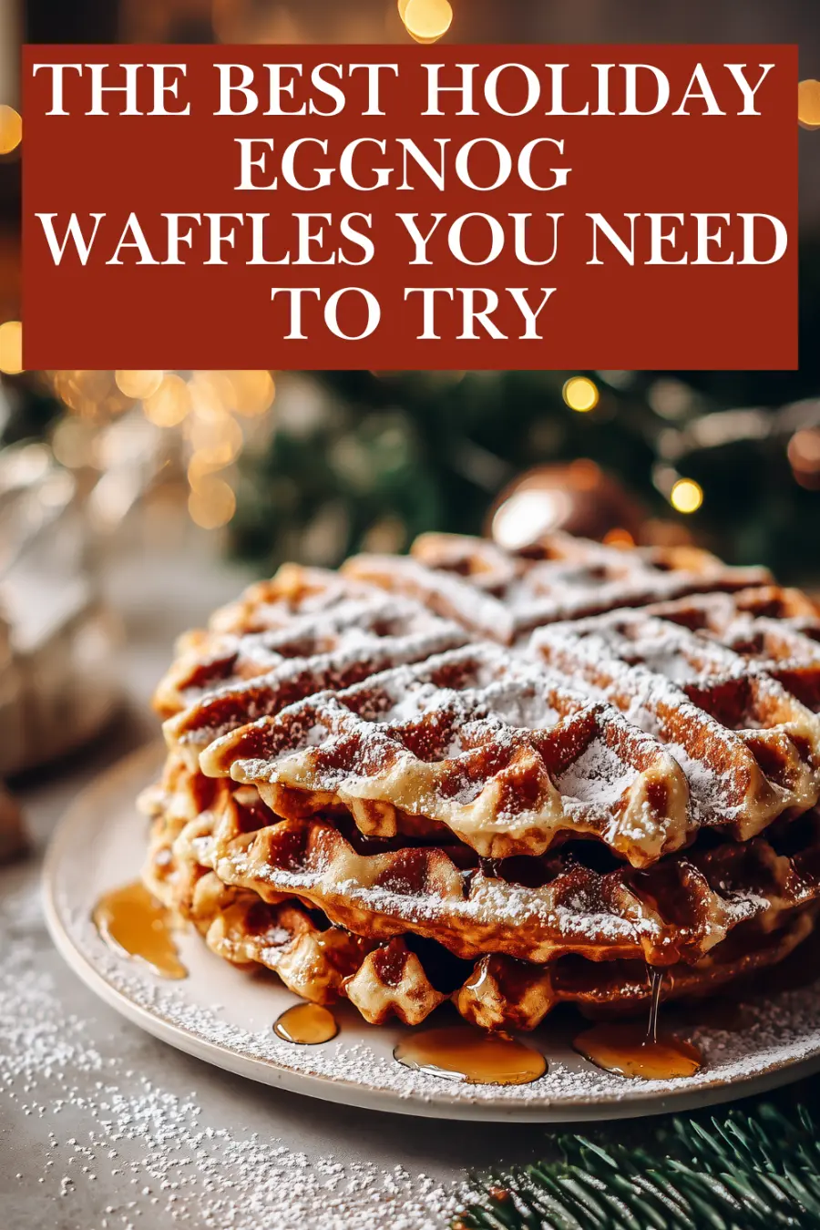 Holiday Eggnog Waffles for a Festive Christmas Breakfast