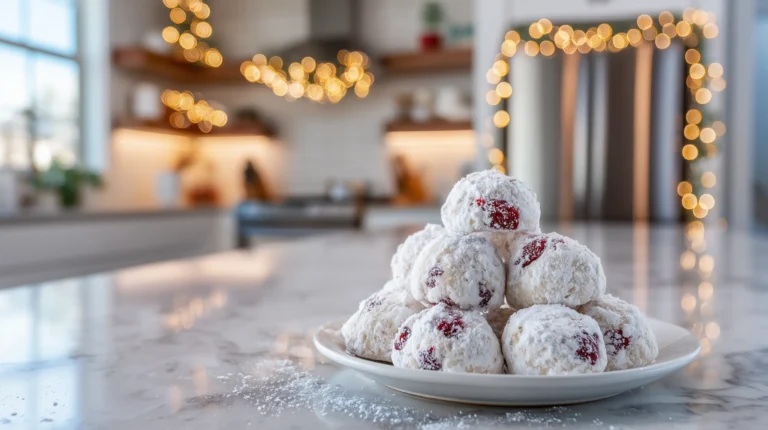 Festive Cherry Snowball Cookies
