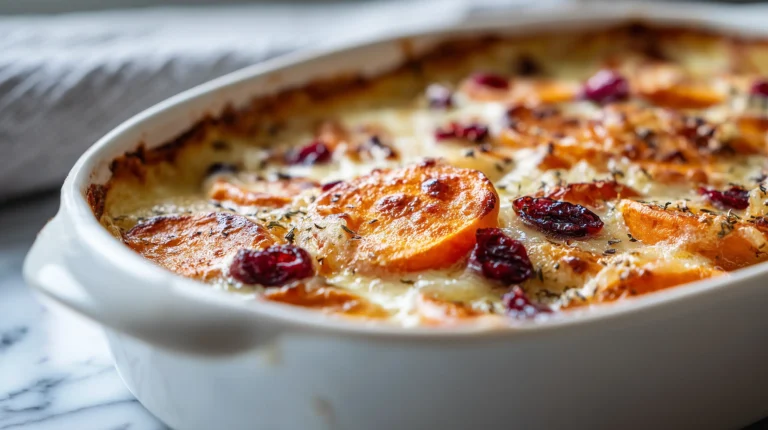 Sweet Potato & Cranberry Gratin – Holiday Side Dish