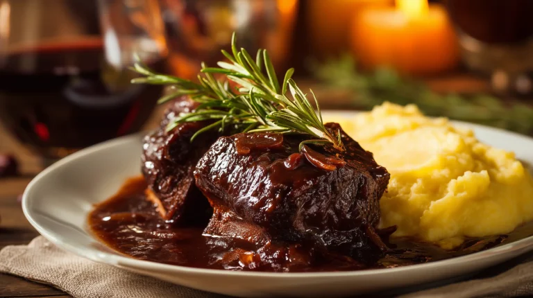 Braised Short Ribs with Red Wine & Rosemary – Cozy Fall Dinner