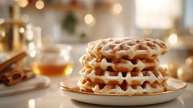 Holiday Eggnog Waffles for a Festive Christmas Breakfast