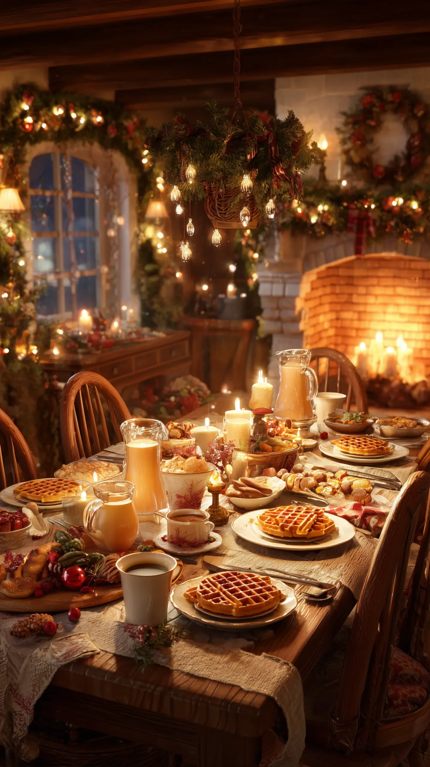 Holiday Eggnog Waffles for a Festive Christmas Breakfast