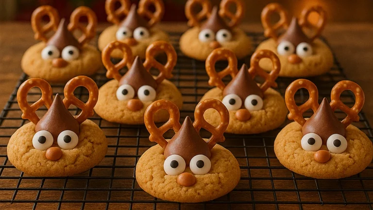 Reindeer Peanut Butter Blossom Cookies Recipe
