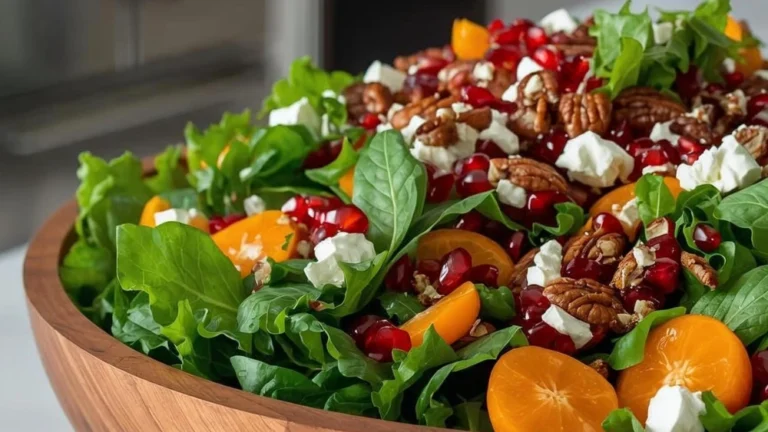 Festive Winter Christmas Salad with Pomegranate & Pecans