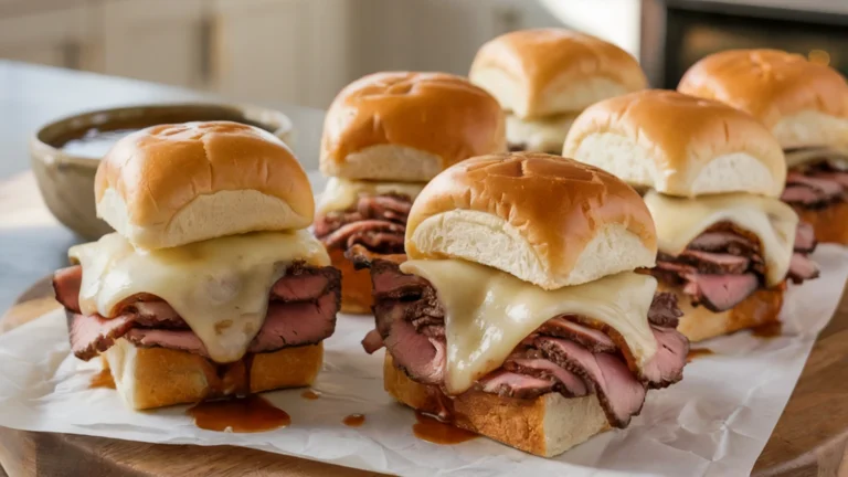 Easy French Dip Sliders with Au Jus
