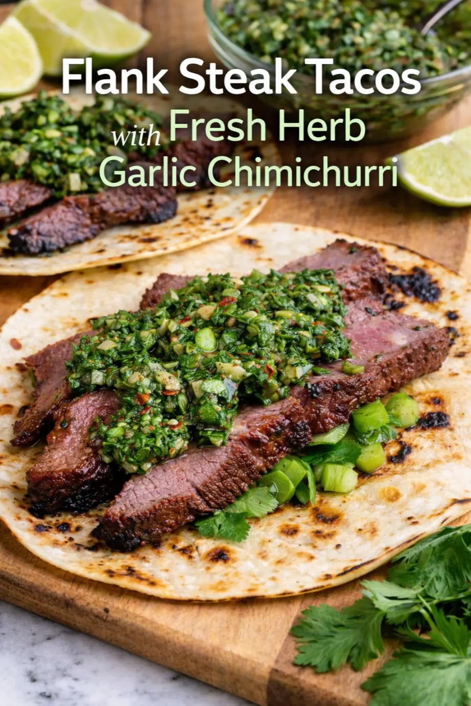 Flank Steak Tacos with Fresh Herb Chimichurri